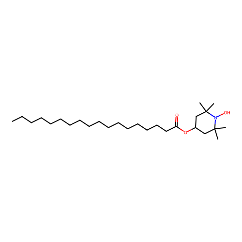 Octadecanoic acid, 1-hydroxy-2,2,6,6-tetramethyl-4-piperidinyl ester structure