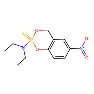 2-(Diethylamino)-6-nitro-2H,4H-1,3,2lambda~5~-benzodioxaphosphinine-2-thione structure