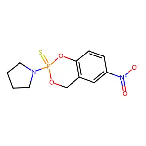 Pyrrolidine, 1-(6-nitro-4H-1,3,2-benzodioxaphosphorin-2-yl)-, P-sulfide structure
