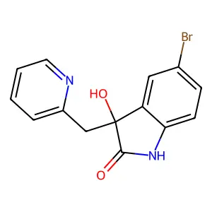 2H-Indol-2-one, 1,3-dihydro-5-bromo-3-hydroxy-3-(2-pyridinylmethyl)- structure
