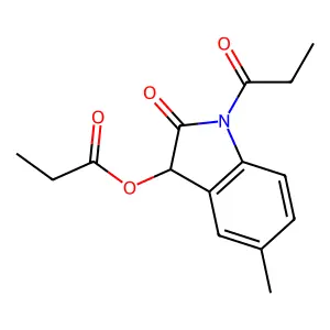 2H-Indol-2-one, 1,3-dihydro-5-methyl-3-(1-oxopropoxy)-1-(1-oxopropyl)- structure
