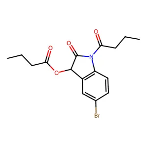 5-Bromo-1-butanoyl-2-oxo-2,3-dihydro-1H-indol-3-yl butanoate structure