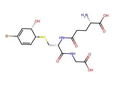 Glycine, N-(S-(4-bromo-6-hydroxy-2,4-cyclohexadien-1-yl)-N-L-gamma-glutamyl-L-cysteinyl)-, (1S-trans)- structure