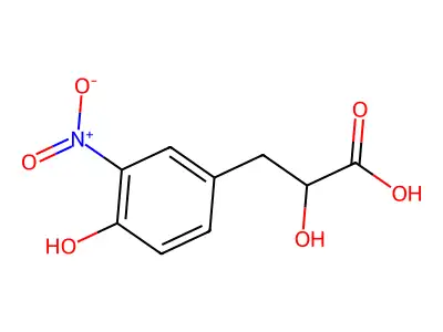 2-Hydroxy-3-(4-hydroxy-3-nitrophenyl)propanoic acid structure