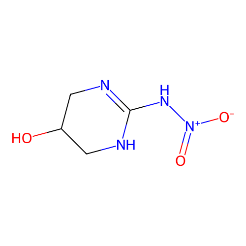 N-(5-hydroxy-1,4,5,6-tetrahydropyrimidin-2-yl)nitramide structure