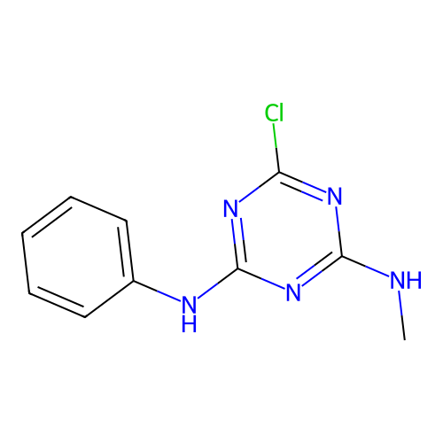 6-chloro-4-N-methyl-2-N-phenyl-1,3,5-triazine-2,4-diamine structure