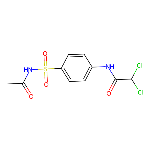 N-[4-(acetylsulfamoyl)phenyl]-2,2-dichloroacetamide structure