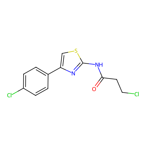 3-chloro-N-[4-(4-chlorophenyl)-1,3-thiazol-2-yl]propanamide structure