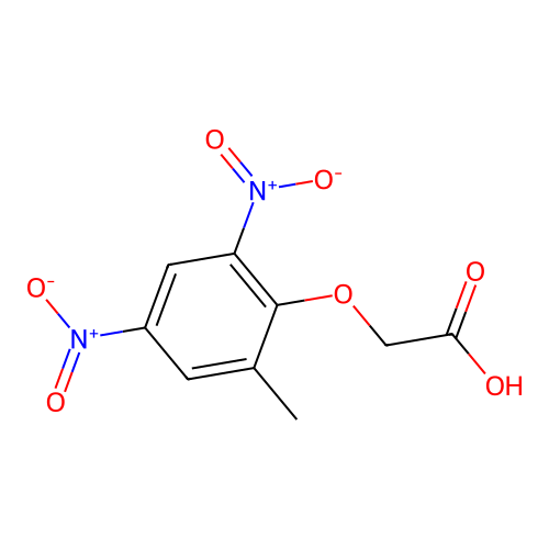 (2-Methyl-4,6-dinitrophenoxy)acetic acid structure