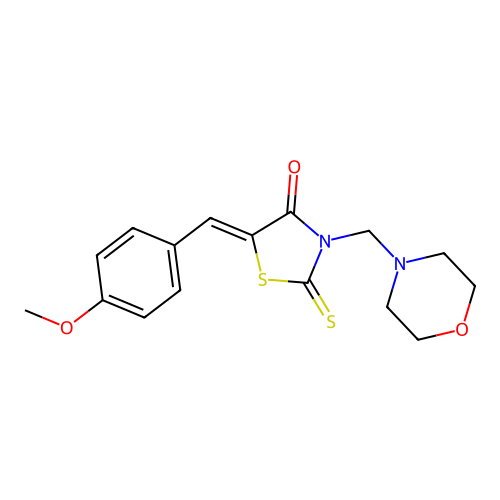 5-(4-methoxybenzylidene)-3-(morpholin-4-ylmethyl)-2-thioxo-1 structure