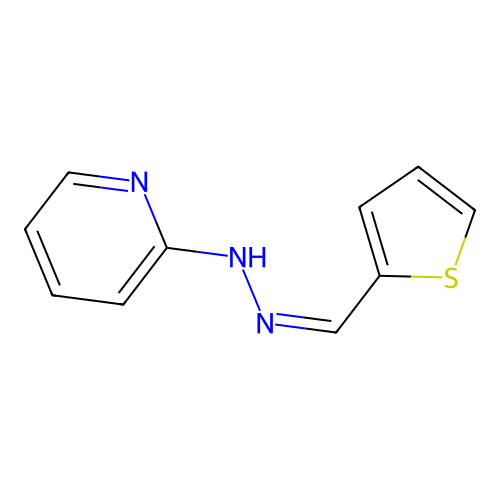 N-[(Z)-thiophen-2-ylmethylideneamino]pyridin-2-amine structure