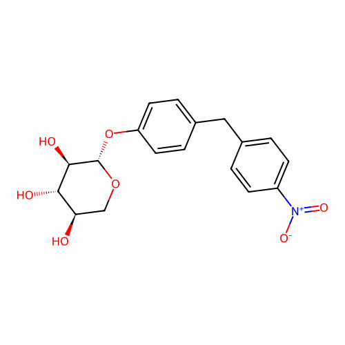 beta-D-Xylopyranoside, 4-((4-nitrophenyl)methyl)phenyl structure