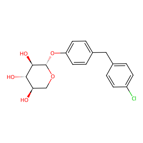 beta-D-Xylopyranoside, 4-((4-chlorophenyl)methyl)phenyl structure
