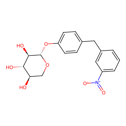 beta-D-Xylopyranoside, 4-((3-nitrophenyl)methyl)phenyl structure