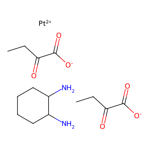 Platinum, (1,2-cyclohexanediamine-N,N)bis(2-oxobutanoato-O(sup 1))-, (SP-4-2)- structure