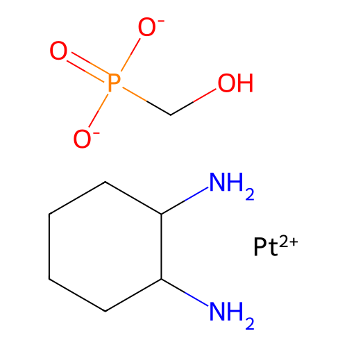 Platinum(2+) (hydroxymethyl)phosphonate--cyclohexane-1,2-diamine (1/1/1) structure