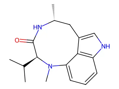 3H-Pyrrolo(4,3,2-gh)-1,4-benzodiazonin-3-one, 1,2,4,5,6,8-hexahydro-1,5-dimethyl-2-(1-methylethyl)-, (2S-(2R*,5S*))- structure
