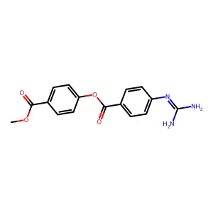 4'-Carbomethoxyphenyl 4-guanidinobenzoate structure