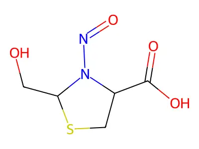 2-(Hydroxymethyl)-3-nitroso-1,3-thiazolidine-4-carboxylic acid structure