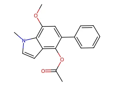 (7-Methoxy-1-methyl-5-phenyl-indol-4-yl) acetate structure