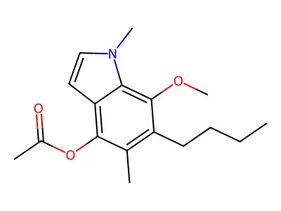(6-butyl-7-methoxy-1,5-dimethyl-indol-4-yl) Acetate structure
