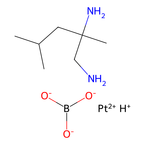 Borato-1,2-diamino-2,4-dimethylpentaneplatinum(II) structure
