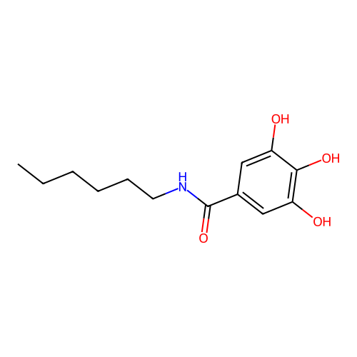 Benzamide, N-hexyl-3,4,5-trihydroxy- structure