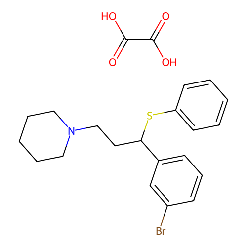 Piperidine, 1-(3-(m-bromophenyl)-3-(phenylthio)propyl)-, oxalate structure