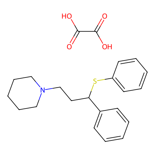 Piperidine, 1-(3-(phenyl)-3-(phenylthio)propyl)-, oxalate structure