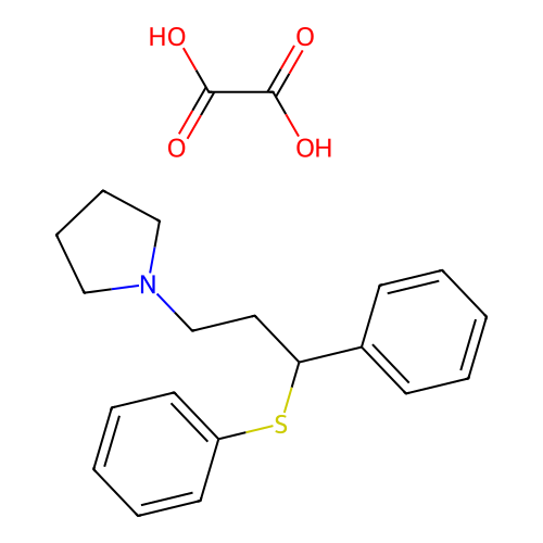 Pyrrolidine, 1-(3-phenyl-3-(phenylthio)propyl)-, oxalate structure