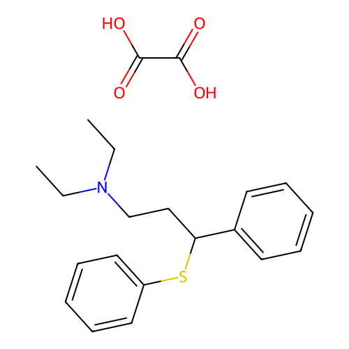 1-Propylamine, N,N-diethyl-3-phenyl-3-(phenylthio)-, oxalate structure