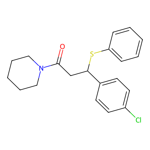 Piperidine, 1-(3-(4-chlorophenyl)-1-oxo-3-(phenylthio)propyl)- structure