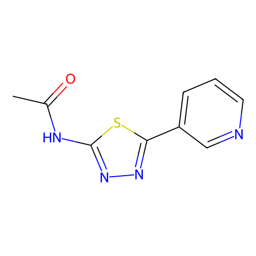 N-[(2Z)-5-(pyridin-3-yl)-1,3,4-thiadiazol-2(3H)-ylidene]acetamide structure