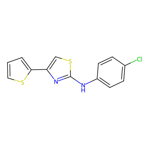 N-(4-chlorophenyl)-4-(thiophen-2-yl)-1,3-thiazol-2-amine structure
