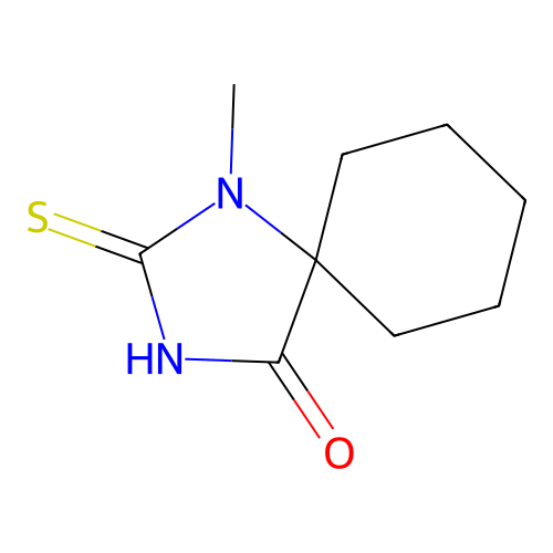 1-Methyl-2-thioxo-1,3-diazaspiro[4.5]decan-4-one structure