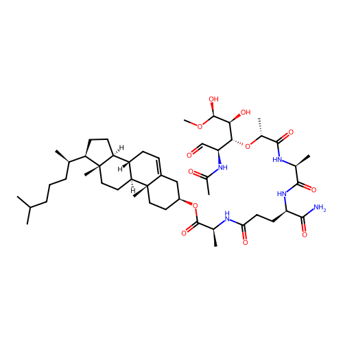 N-acetylmuramyl-alanyl-isoglutamine-alanyl-cholesterol structure