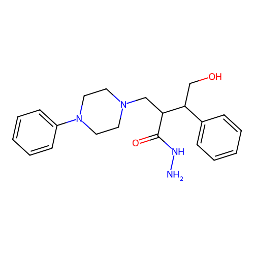 1-Piperazinepropanoic acid, alpha-(2-hydroxy-1-phenylethyl)-4-phenyl-, hydrazide structure