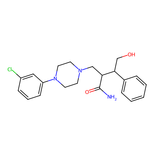 1-Piperazinepropanamide, 4-(3-chlorophenyl)-alpha-(2-hydroxy-1-phenylethyl)- structure