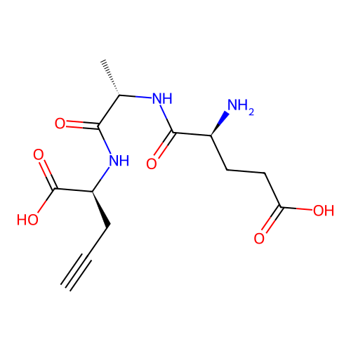 (2S)-2-[[(2S)-2-[[(2S)-2-amino-4-carboxy-butanoyl]amino]propanoyl]amino]pent-4-ynoic Acid structure