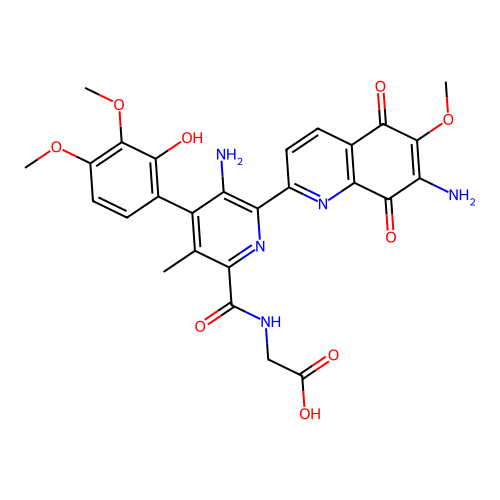 Streptonigrin carboxamidoacetic acid structure