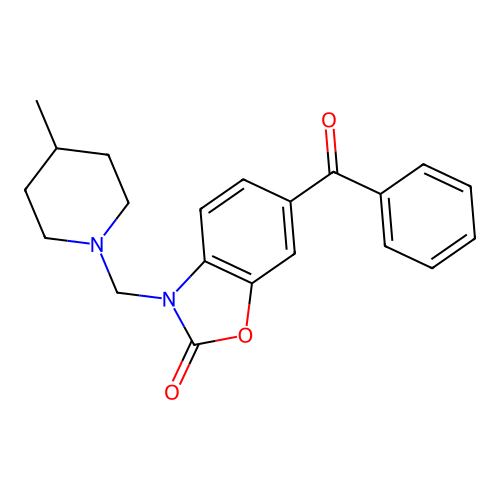 2(3H)-Benzoxazolone, 6-benzoyl-3-((4-methyl-1-piperidinyl)methyl)- structure