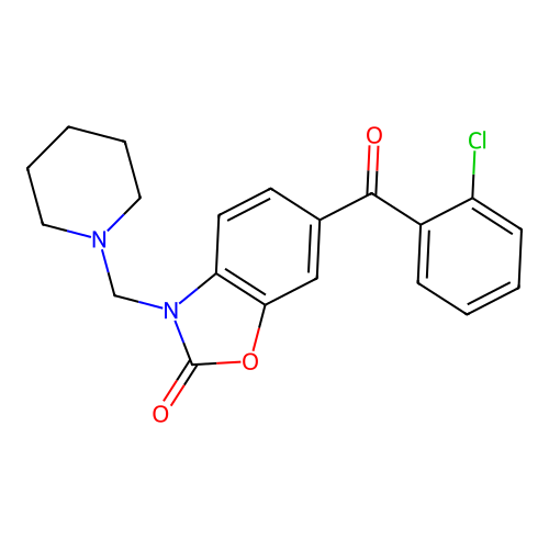 2(3H)-Benzoxazolone, 6-(2-chlorobenzoyl)-3-(1-piperidinylmethyl)- structure