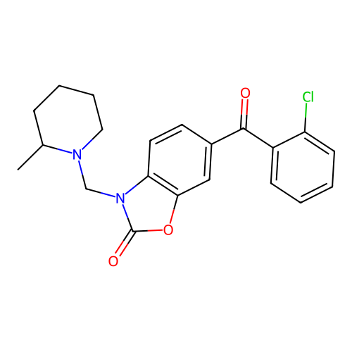 2(3H)-Benzoxazolone, 6-(2-chlorobenzoyl)-3-((2-methyl-1-piperidinyl)methyl)- structure