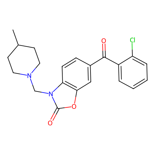 2(3H)-Benzoxazolone, 6-(2-chlorobenzoyl)-3-((4-methyl-1-piperidinyl)methyl)- structure