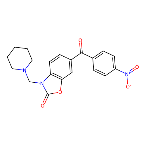 2(3H)-Benzoxazolone, 6-(4-nitrobenzoyl)-3-(1-piperidinylmethyl)- structure
