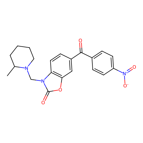 2(3H)-Benzoxazolone, 3-((2-methyl-1-piperidinyl)methyl)-6-(4-nitrobenzoyl)- structure
