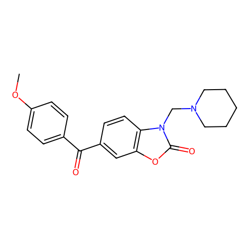 2(3H)-Benzoxazolone, 6-(4-methoxybenzoyl)-3-(1-piperidinylmethyl)- structure