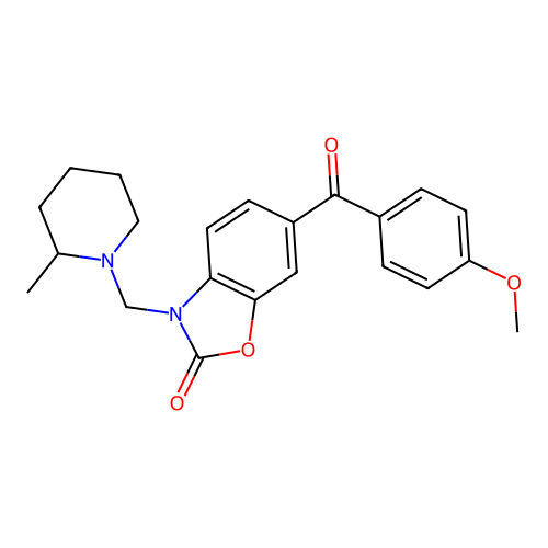 2(3H)-Benzoxazolone, 6-(4-methoxybenzoyl)-3-((2-methyl-1-piperidinyl)methyl)- structure