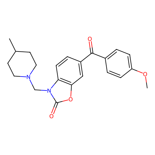 2(3H)-Benzoxazolone, 6-(4-methoxybenzoyl)-3-((4-methyl-1-piperidinyl)methyl)- structure