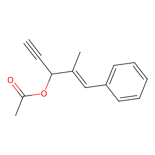 1-Penten-4-yn-3-ol, 2-methyl-1-phenyl-, acetate, (E)- structure